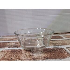 Pyrex 464 10oz 300ml Custard Cup Small Bowl Scalloped Edge + 2 Other Glass Bowls